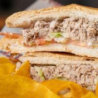 Sandwich De Tuna · Tuna salad with lettuce & tomatoes on Cuban bread