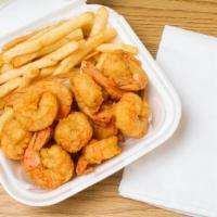 Large Jumbo Shrimp · 14 pieces jumbo shrimp, served with season fries!.