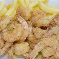 Fried Shrimp With Fries (F3) · hand-breaded fried shrimp with Cajun fries