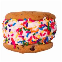 Rainbow Sprinkles Cookiewich · Our tasty Cookiewich rolled in rainbow sprinkles!