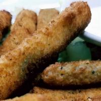 Fried Zucchini Sticks (V) · Served with ranch dressing