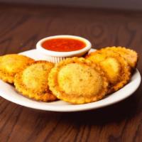 Toasted Ravioli · Served with a side of marinara. 830 cal. per serving.
