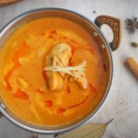 Chicken Korma · Boneless chicken cooked in a creamy almond sauce.