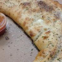Calzone · Baked turnover filled with ricotta, mozzarella, and Romano cheeses. Comes with your choice o...