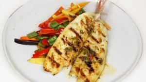 Grilled Snapper · S oz. of snapper fillet served in the best Bocas House style with seasonal veggies.