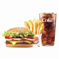 Whopper Jr.® With Cheese Meal · Our Whopper Jr. Sandwich features one savory flame-grilled beef patty topped with juicy toma...