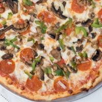 Pizzarella Special Pizza · Pepperoni, mushrooms, onions, green peppers and sausage.