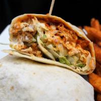 *Buffalo Chicken Wrap* · Choose Buffalo Sauce.  Choose Grilled or Fried Chicken rolled with Lettuce + Tomato + Chedda...