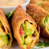 Avocado Spring Roll · Chunks Of Fresh Avocado, Sun-Dried Tomatoes, Red Onion, And
Cilantro. Deep Fried In A Crisp ...