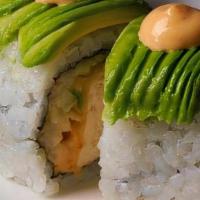 Dragon Roll · shrimp tempura, cucumber, scallions, spicy kewpie mayo
