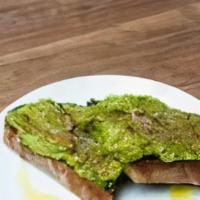 Avocado Toast · Vegetarian. Za'atar, EVOO, sourdough. *Contains undercooked eggs. Consuming raw or undercook...