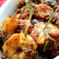 Shrimp Pepper Fry · Shrimp Served with green chilies, curry leaves and special spices