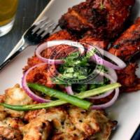 Tandoor Platter · 2 Chicken Tikka Kebab, 2 Malai Tikka Kebab, 2 Tandoori Chicken, 2 Lamb Chops