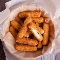 Mozzarella Sticks · Six pieces of cheese breaded and fried till golden-brown, served with marinara sauce.