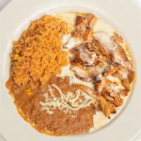 Pollo Con Crema · Tender marinated chicken strips topped with our specially prepared creamy sauce. Served with...