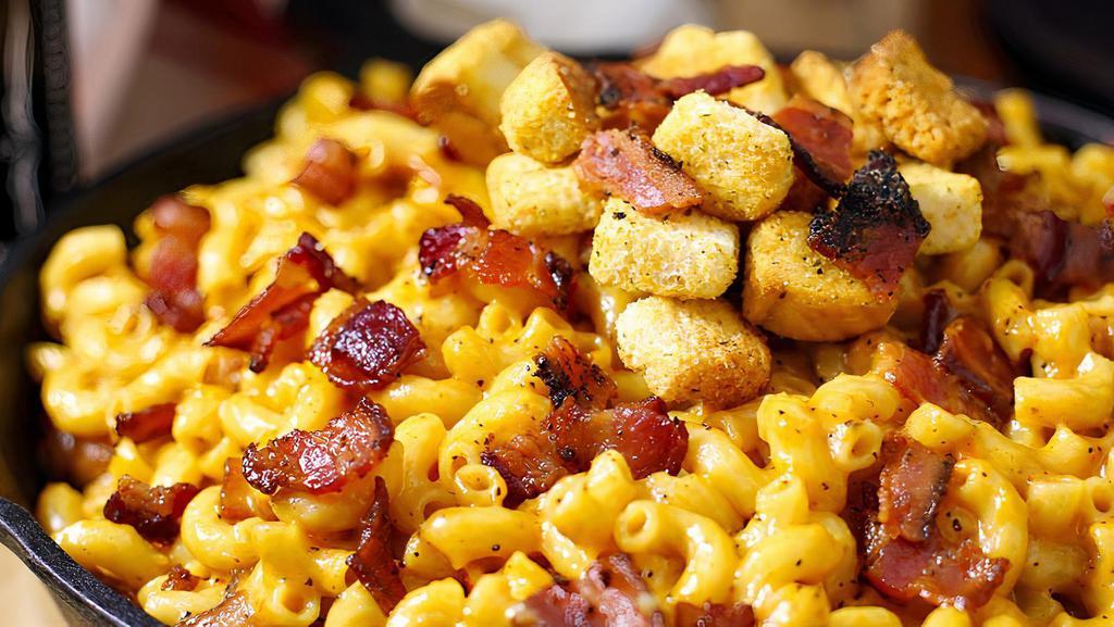 Bacon Lover'S Mac · Bacon on top of cavatappi noodles with homemade cheese sauce.