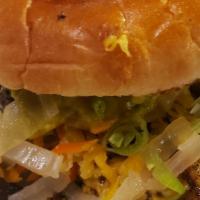 Pulled Pork Sandwiches · served on a toasted bun with light dressing, Bohemian slaw, w/ guac, shredded monterrey, pin...