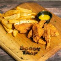 Chicken Tenders · 3 large breaded readed tenders with your choice of mild, medium, hot, BBQ, sweet chili, or l...