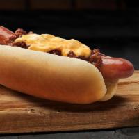 Chili Cheese Dog  · Nathan's famous all beef hot dog topped with our delicious Chili and cheddar cheese.