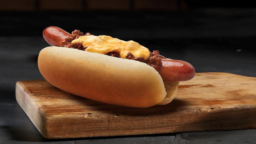 Chili Cheese Dog  · Nathan's famous all beef hot dog topped with our delicious Chili and cheddar cheese.