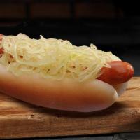 Sauerkraut Dog · Nathan's famous all beef hot dog topped with Sauerkraut and your choice of toppings.