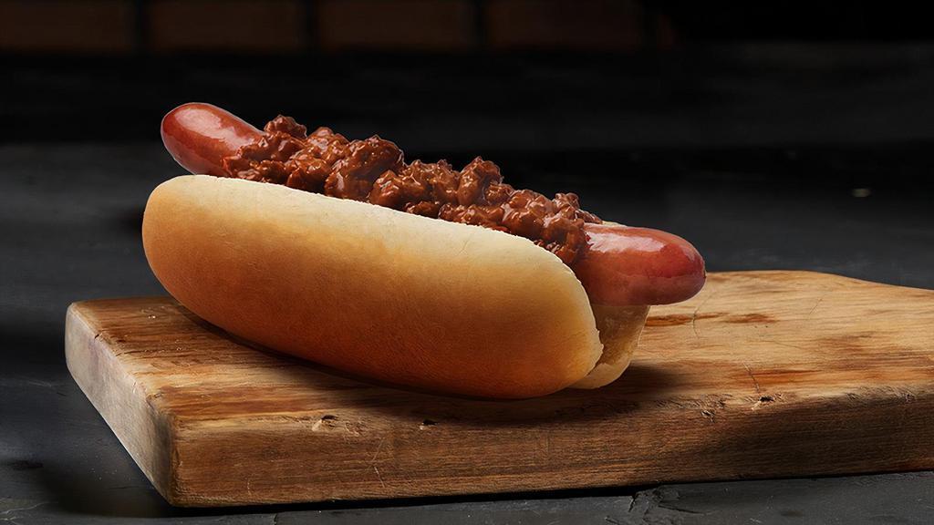 Chili Dog · Nathan's famous all beef hot dog topped with our delicious Chili and your choice of toppings.