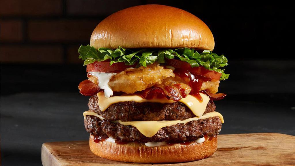 Bbq Bacon Tribeca Burger · One or Two, 4 oz. fresh Angus Beef patties, Sweet Baby Ray's BBQ sauce, onion rings, bacon, lettuce, tomato and American cheese.