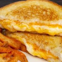 Grilled 3 Cheese · Cheddar, Swiss and provolone on grilled white bread.