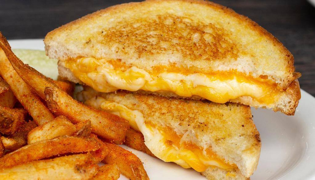 Grilled 3 Cheese · Cheddar, Swiss and provolone on grilled white bread.