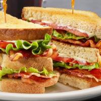 Big Mike’S Blt (Double Decker) · Three slices of toast, loaded with bacon, lettuce, tomato and mayo.