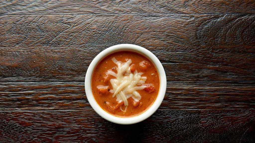 Cup Tomato Basil  · A delectable blend of sweet cream, vine ripened tomatoes, virgin olive oil, garlic and fresh-chopped basil makes this vegetarian soup rich…and very famous. Topped with real shredded asiago, you’ll taste honest-to-goodness flavor in every spoonful. A gluten-sensitive choice!