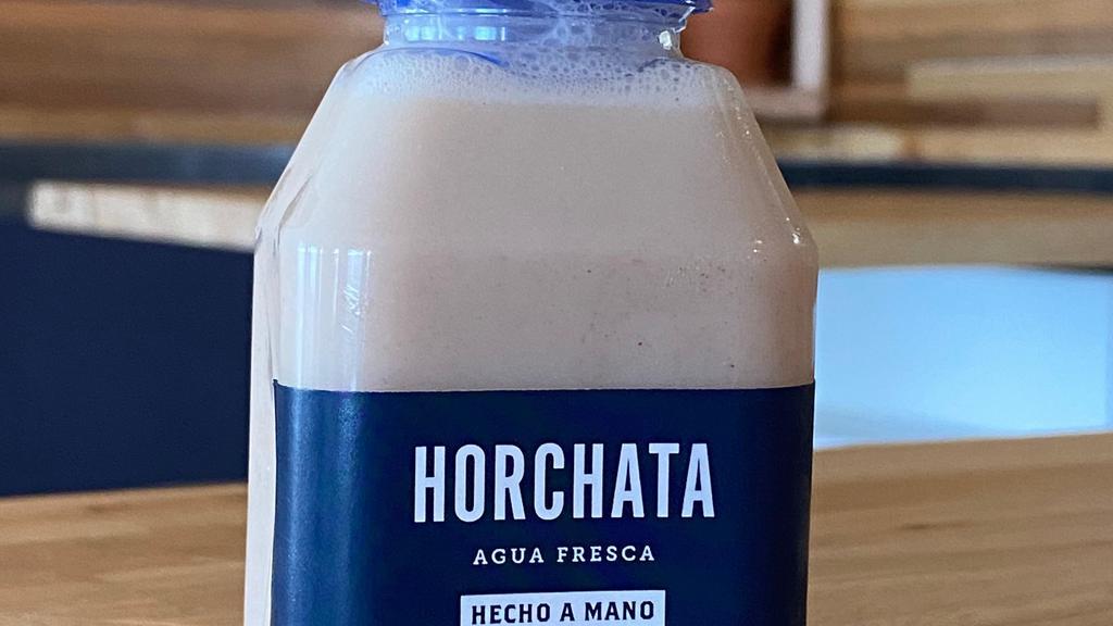 Horchata · A refreshing cold drink made of rice, water, almonds, cinnamon, and sugar.