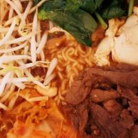 Korean Shin Ramen / 韩式拉面 · Spicy. Sakura Ramen favorite: Spicy Chicken broth, bean sprout, spinach, poached egg, and ki...