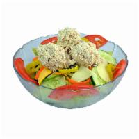 Bumble Bee Tuna Salad · Garden salad topped with albacore tuna blended with hellmann's real mayonnaise.