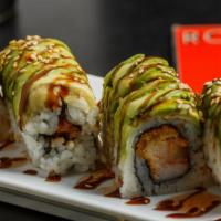 Good Times Roll · Make it last. Shrimp tempura, crab stick and spicy mayo inside, avocado outside, topped with...