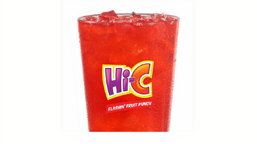 Hi-C® Flashin' Fruit Punch® · Explosive fruit flavors and 100% of the vitamin C your body needs.