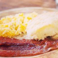 Kennesaw Breakfast Platter · 2 scrambled eggs, choice of breakfast meat, biscuit or toast