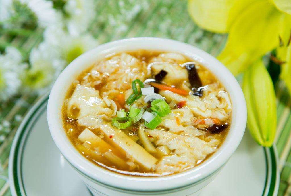 Hot & Sour Soup · Vegetarian. Hot and spicy.