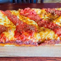 The G.T.O.- Large · Great Toppings Offered!! Our signature Detroit pizza crust, aged white cheddar and mozzarell...