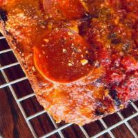 Imperial- Small · Premium pepperoni pizza, aged white cheddar and mozzarella cheese blend, signature Detroit s...