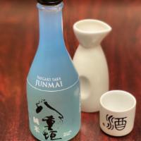 Yaegaki Junmai Sake · Medium body clear sake.