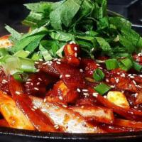 Stir-Fried Spicy Squid / 불오징어볶음 · Spicy.

*Consuming raw or undercooked meats, poultry, seafood, shellfish, or eggs may increa...