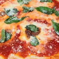 Margherita Pizza · Mozzarella, basil.