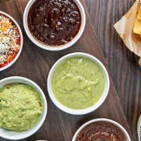 Guacamole & Salsa Tasting (All 6) · All six available guacamoles and salsas