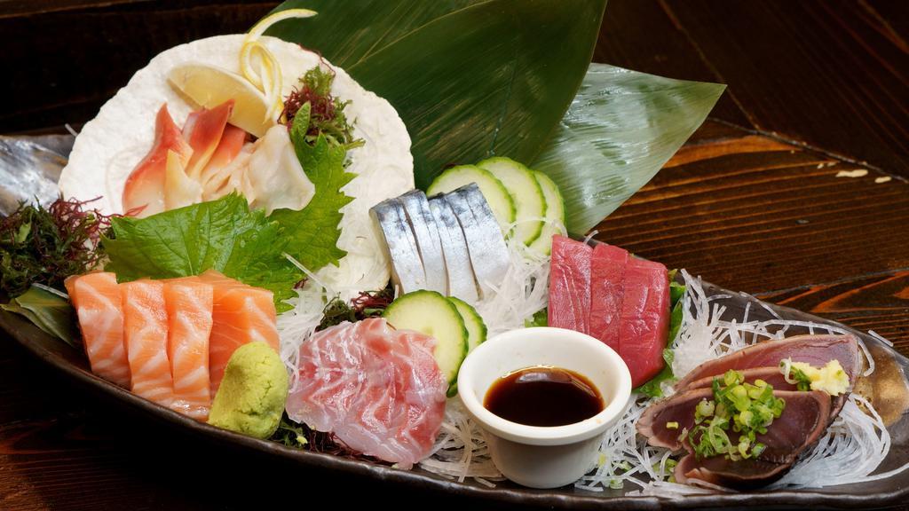 Sashimi Regular · Serves 2-3 persons. Chef`s choice of six kinds of sashimi assortment.

Consuming raw or undercooked meat, poultry, seafood, shellfish or egg may increase your risk of foodborne illness.