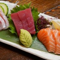Sashimi Appetizer · Three kinds of sashimi.

Consuming raw or undercooked meat, poultry, seafood, shellfish or e...