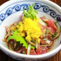 Ahi Poke · Tuna, Salmon, or Mix. Marinated with onion, soy sauce, and sesame oil.

Consuming raw or und...