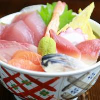 Chirashi Don · Assorted fresh seafood on sushi rice.