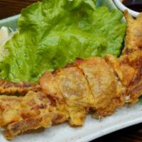 Soft Shell Crab · Fried with tempura batter. Served with ponzu sauce.