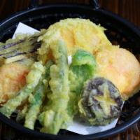 Vegetable Tempura · Lightly fried with tempura batter.